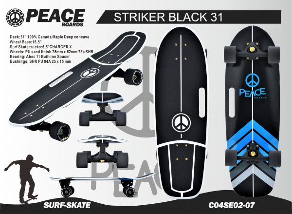 PEACE-BOARDS STRICKER BLACK 31″