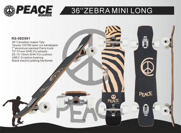 PEACE-BOARDS 36″ ZEBRA MINI LONG